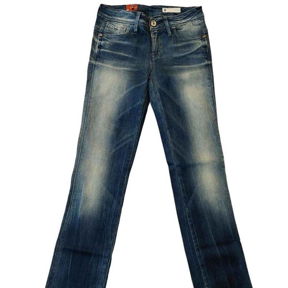 Retro Vintage G-Star Raw Nova Straight Leg Track Aged Blue Denim Jeans Sz 27 NWT